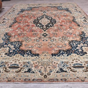 Oversize Vintage Turkish Wool 10x14 Muted Rug, Bedroom rug, Living Room Rug image 4