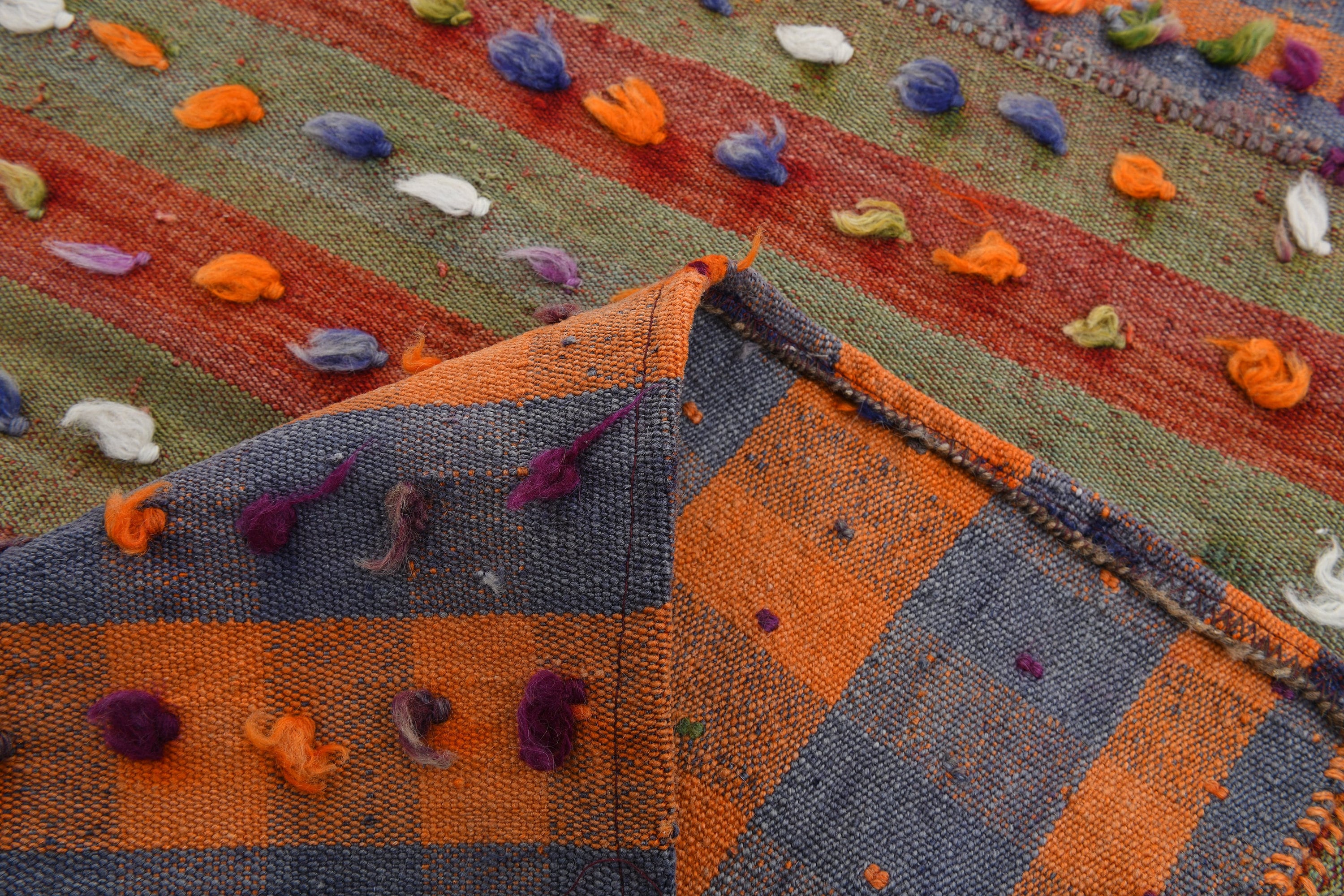 Handmade Wool Turkish Rug, 5x8 Area Rug, Muted Tulu Kilim