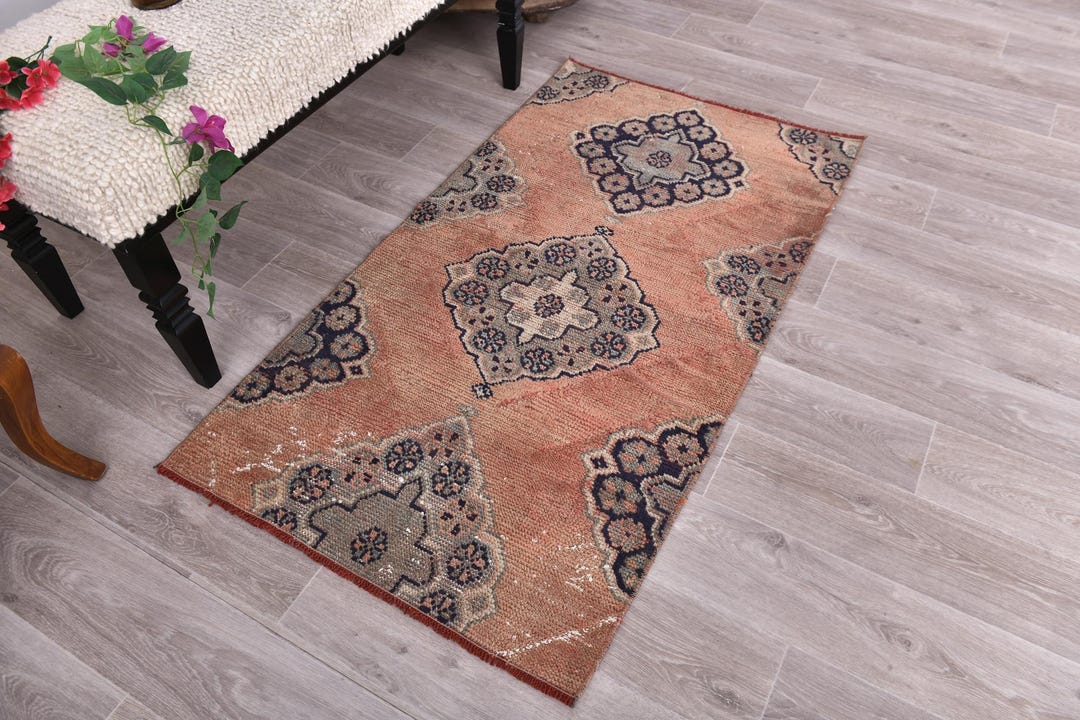 2x5 TURKISH VINTAGE RUG, 2x5 Rug, 2x5 Vintage Rug, Oushak
