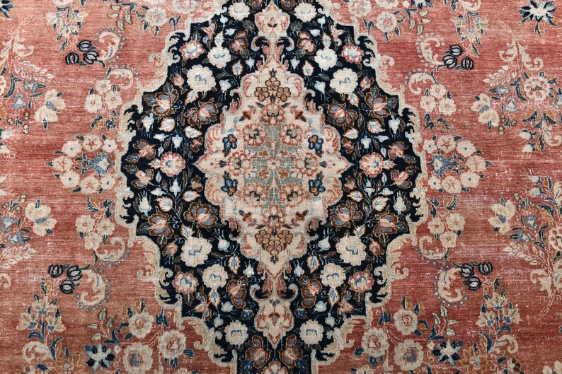 Oversize Vintage Turkish Wool 10x14 Muted Rug, Bedroom rug, Living Room Rug image 5