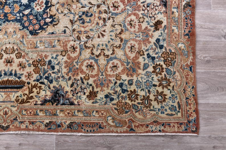 Oversize Vintage Turkish Wool 10x14 Muted Rug, Bedroom rug, Living Room Rug image 7