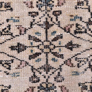 Tapete turcomano tribal oriental feito à mão em lã (6x9), tapete vintage desbotado. imagem 7