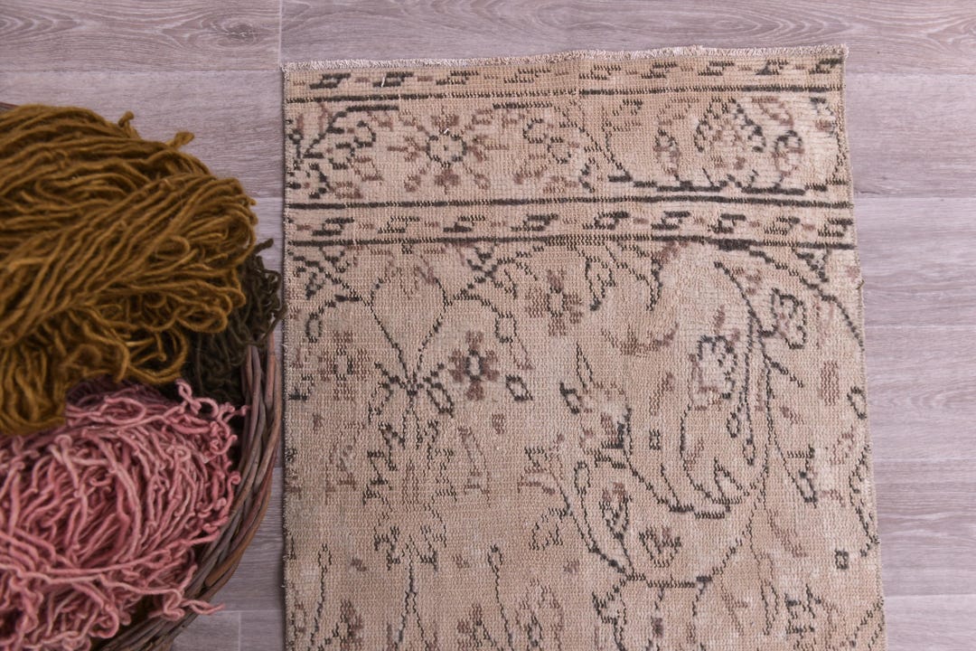 2x5 WOOL AREA RUG, 2x5 Rug, 2x5 Vintage Rug, Handmade Rug, 2x5, Vintage ...