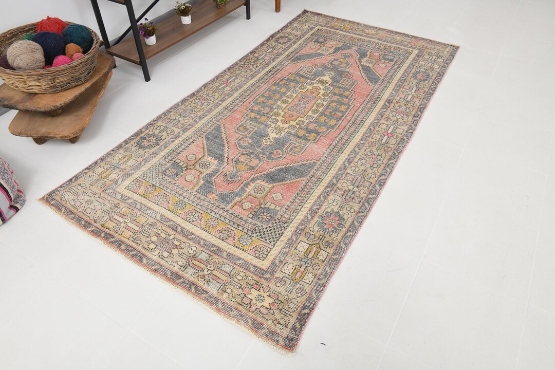 4x8 TURKISH VINTAGE RUG 4x8 Rug Handmade Wool Rug 4x8 Turkish Rug ...
