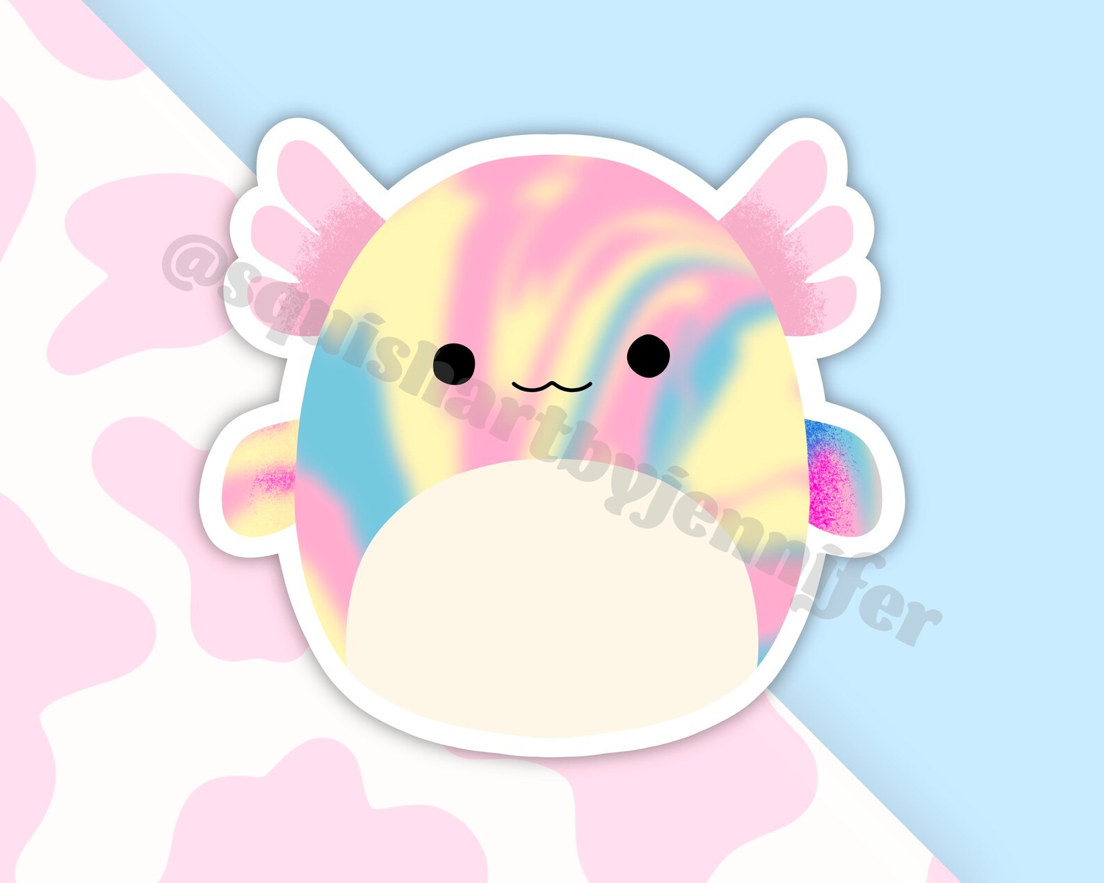 Tinley Axolotl Squishmallow Inspired Stickers | Etsy
