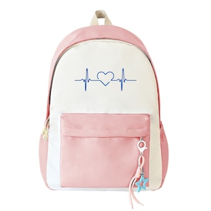 Sac à dos personnalisé pour la rentrée des classes, Sac à dos Heartbeat, Cartable étudiant, Sac à dos scolaire, Sac à dos étudiant,