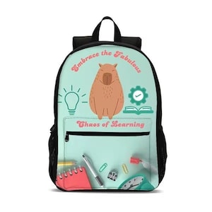 Sac à dos personnalisé pour la rentrée des classes, Joli sac à dos Capybara, Cartable d'étudiant, Sac à dos d'école, Sac à dos d'étudiant, Trousse