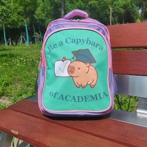 Sac à dos personnalisé pour la rentrée des classes, Joli sac à dos Capybara, Cartable pour élèves, Sac à dos pour élèves, Sac à dos pour élèves, Sac à dos pour la maternelle