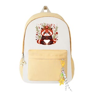 Sac à dos panda roux, cartable de rentrée, sac à dos personnalisé, cartable étudiant, sac à dos scolaire, sac à dos étudiant,