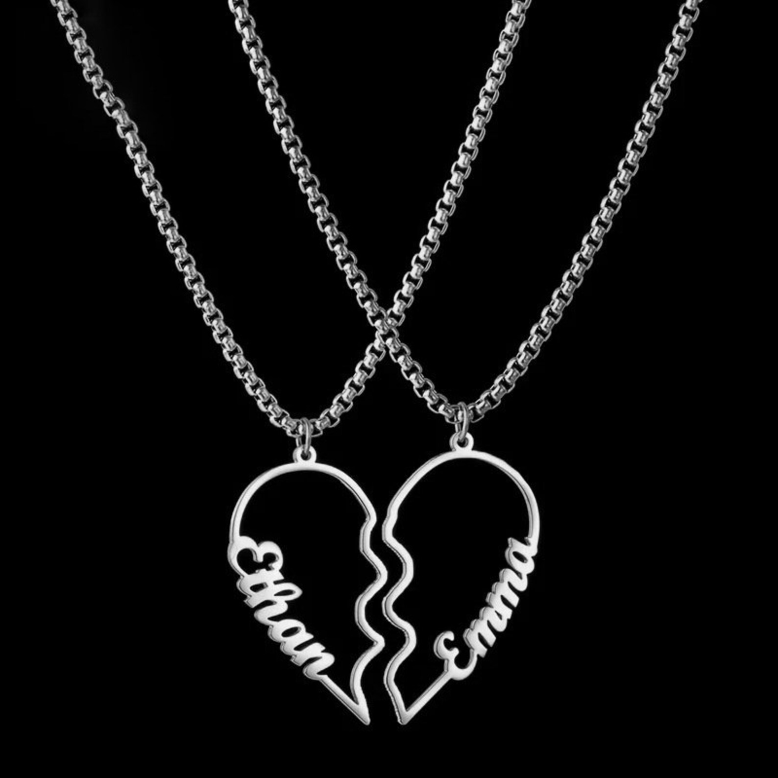 Customize Lovers Name Stainless Steel Necklace Remember Your Most Meaningful Phrase Word