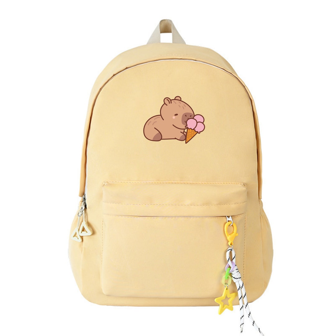 Cartoon Capybara Backpack Cute School Bookbag With Adjustable Straps Large Capacity Travel Bag