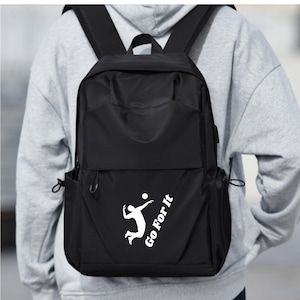 Sac à dos pour la rentrée scolaire, sac à dos inspiré du volleyball, cartable pour étudiants, sac à dos personnalisé, sac à dos pour étudiants, sac pour port USB pour ordinateur portable