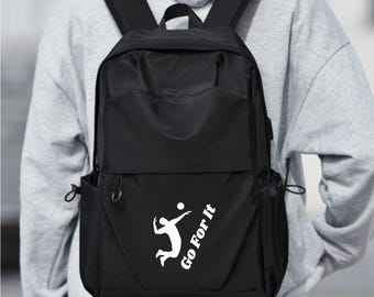 Mochila de vôlei: bolsa de nylon personalizada para estudantes com porta USB