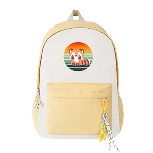 Sac à dos panda roux, sac à dos personnalisé pour la rentrée des classes, cartable étudiant, sac à dos scolaire, sac à dos étudiant,