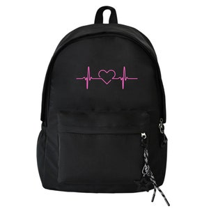 Sac à dos personnalisé pour la rentrée des classes, Sac à dos Heartbeat, Cartable étudiant, Sac à dos scolaire, Sac à dos étudiant,