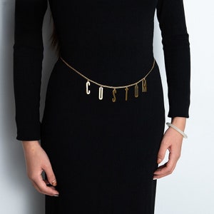 Corrente de barriga personalizada Corrente de corpo personalizada Joia personalizada para mulheres/Presente para ela/ (O comprimento padrão da corrente é 70+5 cm. Envie-me uma mensagem para uma corrente mais longa)
