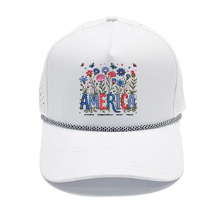 Floral 4th of July Baseball Cap: Personalized Patriotic Dad Hat