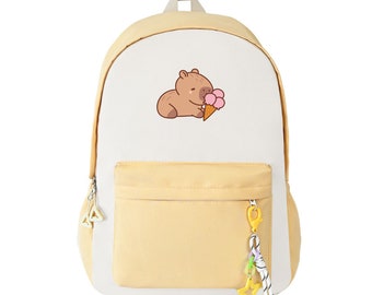 Nylon Backpack, Capybara Backpack, Back To School Custom Backpack, Students Book Bag, School Rucksack, Students Backpack,