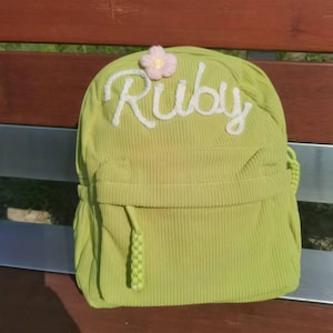 Sac à dos avec prénom brodé pour enfants, cartable de rentrée, sac à dos personnalisé, sac d'étudiant, cartable, sac à dos d'étudiant, sac à dos en velours côtelé