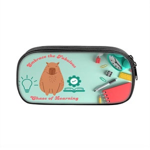 Back To School Custom Pencil Case, Cute Capybara Bag, Customized Pencil Pouch