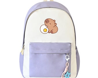 Custom Capybara Backpack: Students Book Bag, Personalized Rucksack