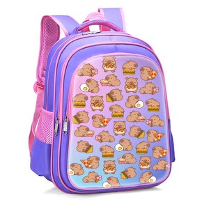 Sac à dos personnalisé pour la rentrée des classes, Joli sac à dos Capybara, Cartable pour élèves, Sac à dos pour élèves, Sac à dos pour élèves, Sac à dos pour la maternelle