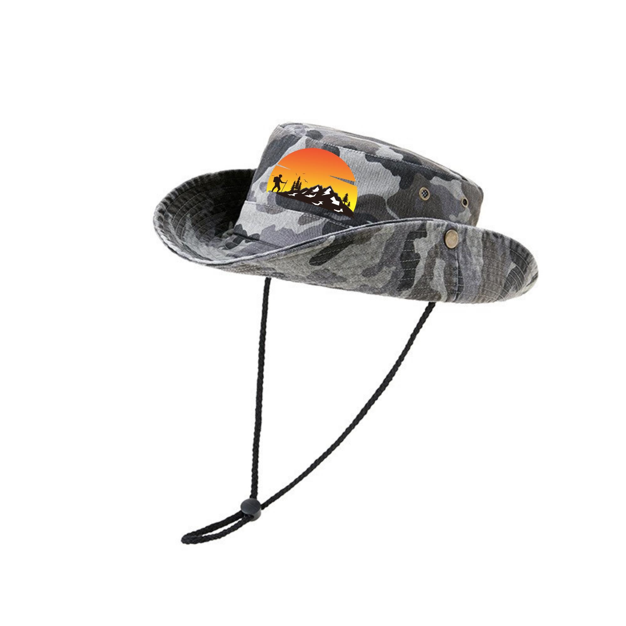 Custom Camouflage Bucket Hat: Western Hiking Cowboy Style
