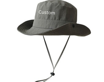 Fast Dry Hiking Bucket Hat / Customized Bucket Hat/ Personalized Hat /Custom Drawstring Adjustable Hat (Free Sample for Bulk Orders of 50 )
