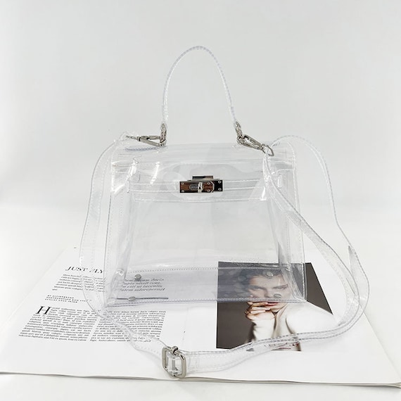 Wholesale Womens PVC Clear Purse Handbags for Working NFL Stadium Approved  Bag Turn Lock Chain Shoulder Bag From m.