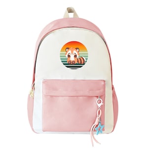 Sac à dos panda roux, sac à dos personnalisé pour la rentrée des classes, cartable étudiant, sac à dos scolaire, sac à dos étudiant,