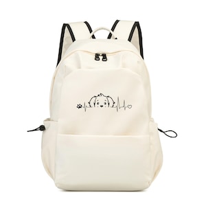 Dog Heartbeat Sac à dos pour étudiants, Sac à dos pour enfants, Sac de rentrée scolaire, Sac à dos personnalisé, Cartable pour étudiants, Sac à dos d'école, Sac à dos pour étudiants