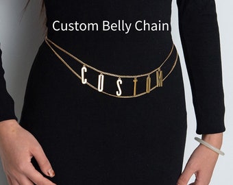 Chaîne de ventre multicouche personnalisée / Bijoux de corps personnalisés pour femmes / Cadeau pour elle / Accessoire de concert.