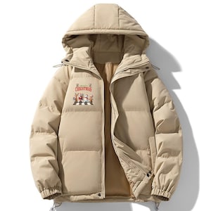 Xmas Snowman Winter Jacket, Christmas Reindeer Jacket, Mens Winter Jacket, Womens Coat, Customized Winter Jacket, Unisex Matching Jacket