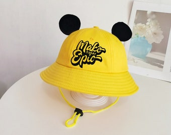 Make Today Epic Kids Bucket Hat, Childrens Hat, Kids Hat, Childrens' Gift, Summer Hat for Kids, Yellow Hats, Personalized Hat for Kids