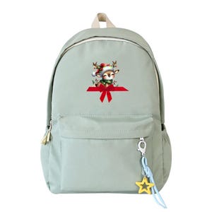 Sac à dos renne, sac de Noël, sac pour ordinateur portable 14 pouces, cartable pour la rentrée, sac à dos personnalisé, cartable pour étudiant, sac à dos d'école, sac à dos étudiant