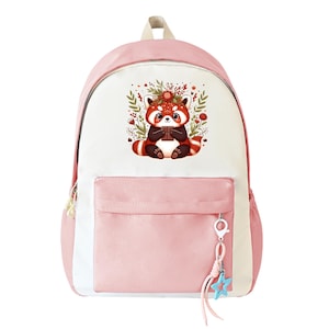 Sac à dos pour ordinateur portable 14 pouces, sac à dos panda roux, cartable pour la rentrée, sac à dos personnalisé, cartable pour étudiants, sac à dos d'école, sac à dos pour étudiants,