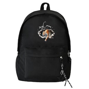 Sac pour ordinateur portable 14 pouces, sac à dos Tiger, sac à dos personnalisé pour la rentrée des classes, cartable pour étudiant, sac à dos pour étudiant, sac à dos pour étudiant, sac à dos Stay Curious