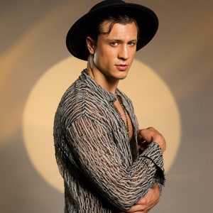 Boho Raw Cotton Men Shirt Long Sleeve Bohemian Men Shirt Black Gifts For Him Retro Vintage Shirt Tribal Linen Shirts  Button Down Shirt Men