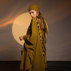 Brown Boho Poncho Organic Shaman Cape Hand Loomed Tassel Wrap Winter Bridal Shawl Maternity Tunic Summer Cover Up for Men and Women Bohemian