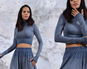 Womens Top • Soft Cropped Body • Warrior • Sustainable Fashion • Organic Cotton • Boho • BurningMan • Festival •Burner outfit • Goddess •