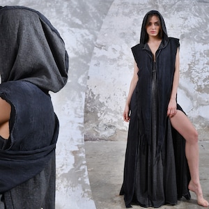 Shaman Shawl • Hooded Shamanic Boho Shawl • Ibiza Festival Cover Up • Goddess Beach Cover Up • Burning Man Alchemist • Unisex Shawl Gray