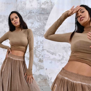 Womens Top • Soft Cropped Body • Warrior • Sustainable Fashion • Organic Cotton • Boho • BurningMan • Festival •Burner outfit • Goddess •