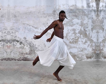 Mens Bohemian Salwar Style • Yoga Pants Trousers • Loose Pants • Warrior Outfit • Organic Cotton • BurningMan • Festival Men •Burner outfit•
