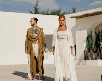 Festival Kimono Women White Kimono Bohemian Jacket  Bohemian Embroidery Cardigan Robe Greek Goddess Throw On Off White Long Kimono Robe