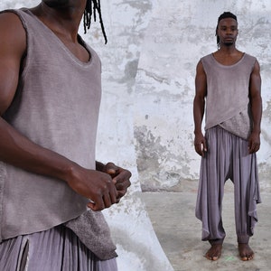 Männer Boho Tank Top • Tribal • Ärmelloses Earthy Shirt • Nachhaltig • BurningMan • Rave • Burner Outfit • Festival • Alchemist • Jungle