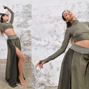 Top Boho Feminino • Body Verde Cropped • Moda Sustentável • Algodão Orgânico • BurningMan • Top Festival • Blusa Goddess • Top Feminino de Inverno