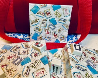 Mahjong 5"x5" folded paper napkins 3ply 20 to a package 10"x10" unfolded