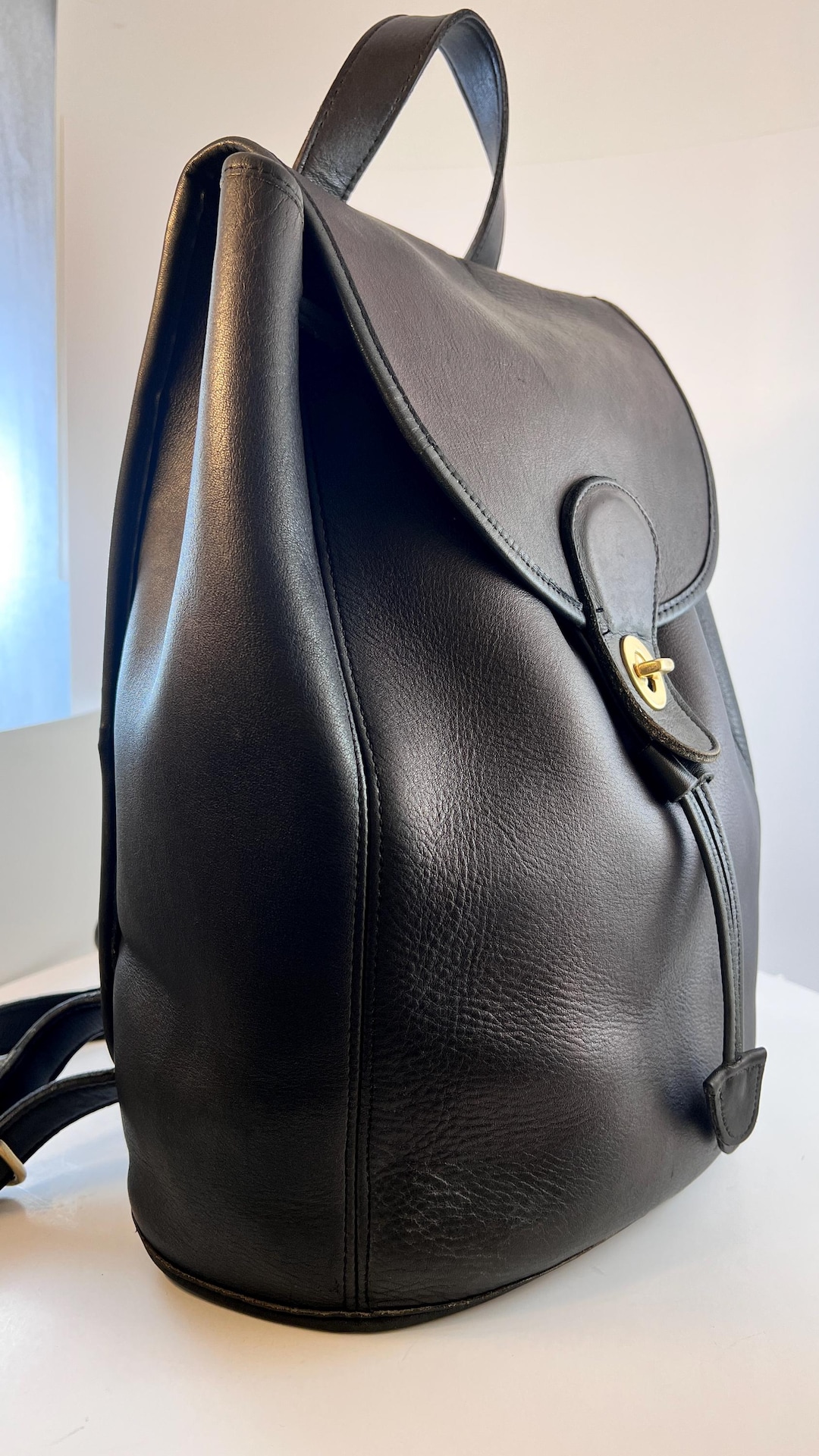 美品 vintagecoach old usa backpack巾着 80s Vintage Coach British Tan Leather Backpack, XXL Unisex