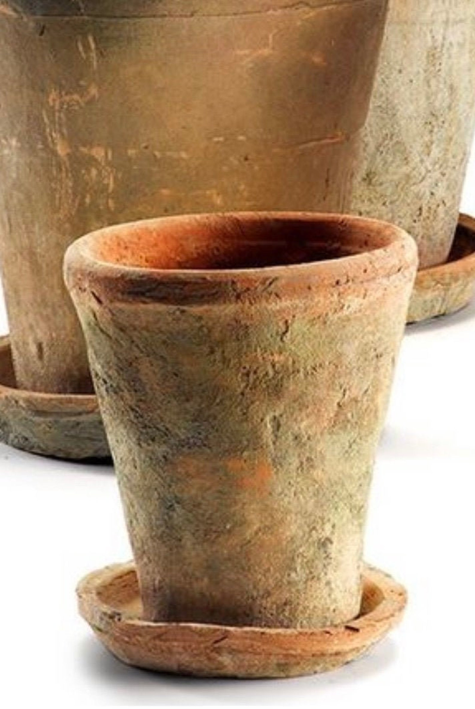 Rustic Terra Cotta Pot and Saucer Aged Terra Cotta Pot Etsy