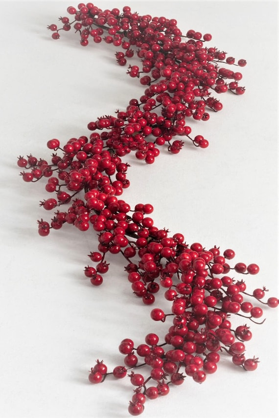 Red Berry Garland Winter Fall Indoor Outdoor Christmas Garland